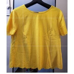 Yellow stencil cut Blouse